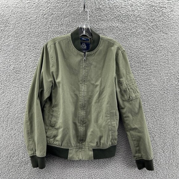 American Rag Army Green Bomber Jacket Mens Small Full Zip Military Gorpcore - Picture 1 of 8